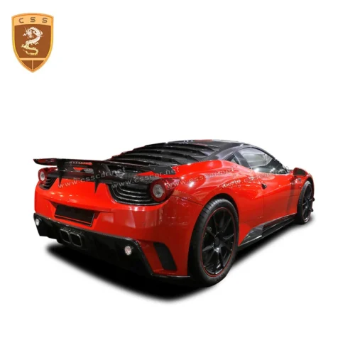 For Ferrari 458Italia/Spider Carbon Fiber Cover Rear Trunk Spoiler Wing Trim For Maisha Spoiler