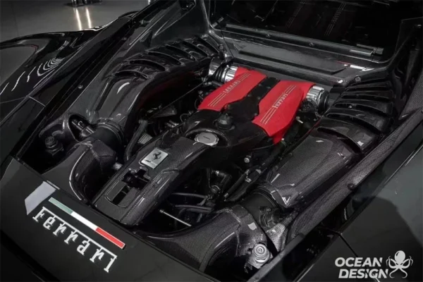 Newest hot sale Engine Compartment Upgrade Dry Carbon Kit For  488GTB - Image 6