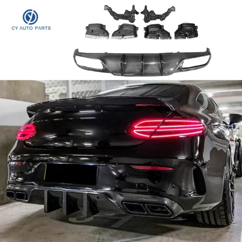 Real Carbon Fiber Blade Style Rear Bumper Diffuser Lip For Mercedes Benz C Class Coupe w205