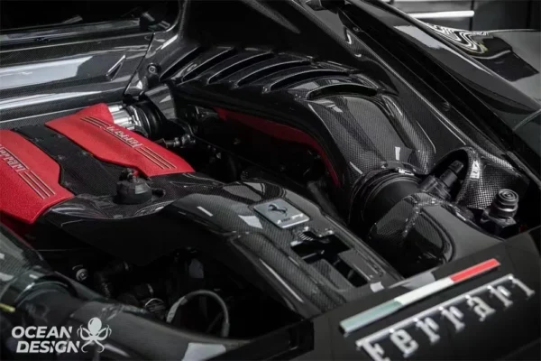 Newest hot sale Engine Compartment Upgrade Dry Carbon Kit For  488GTB - Image 18